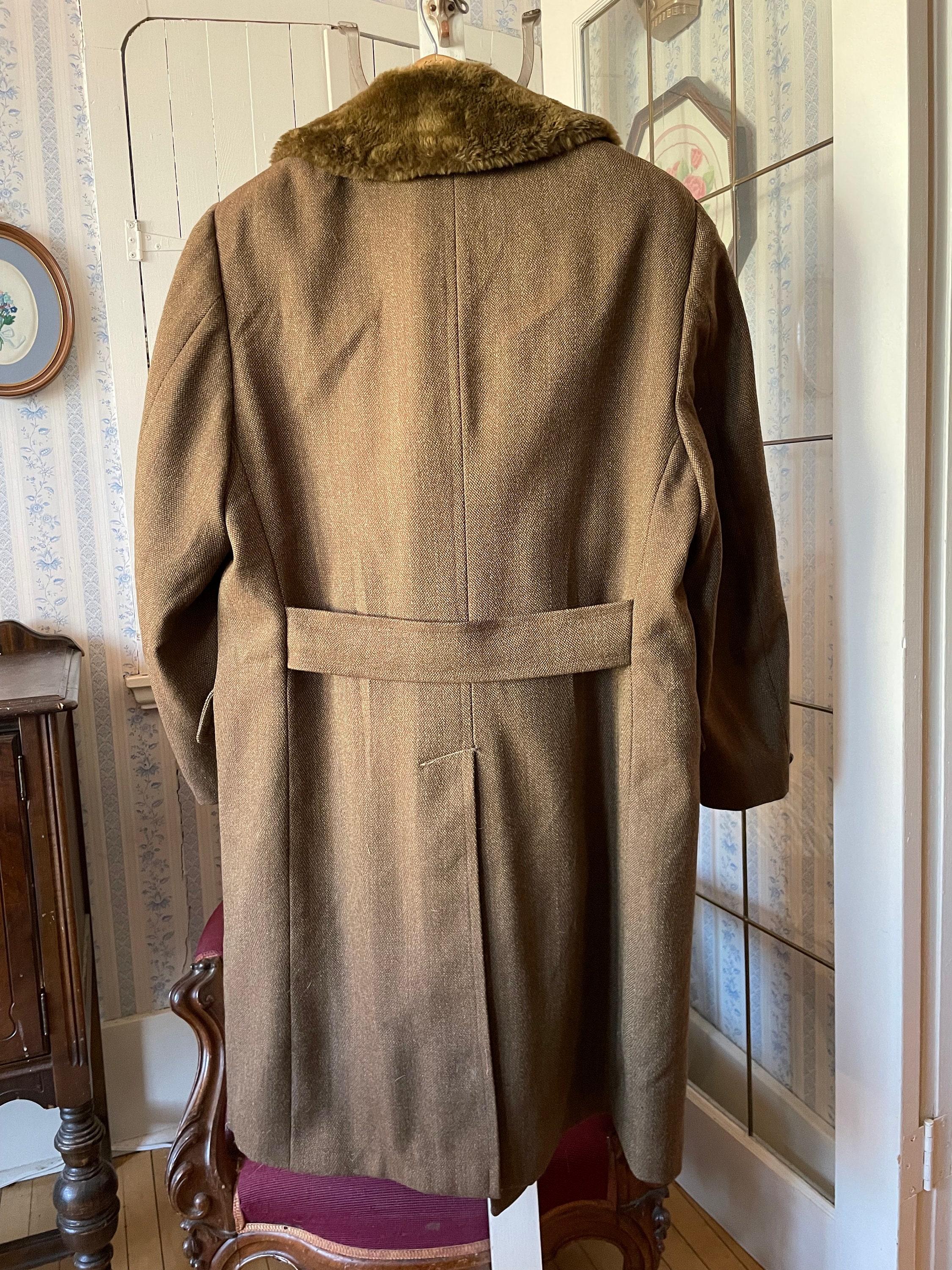 Vintage Brown Coat, Brown Wool Overcoat (C405), London Fog