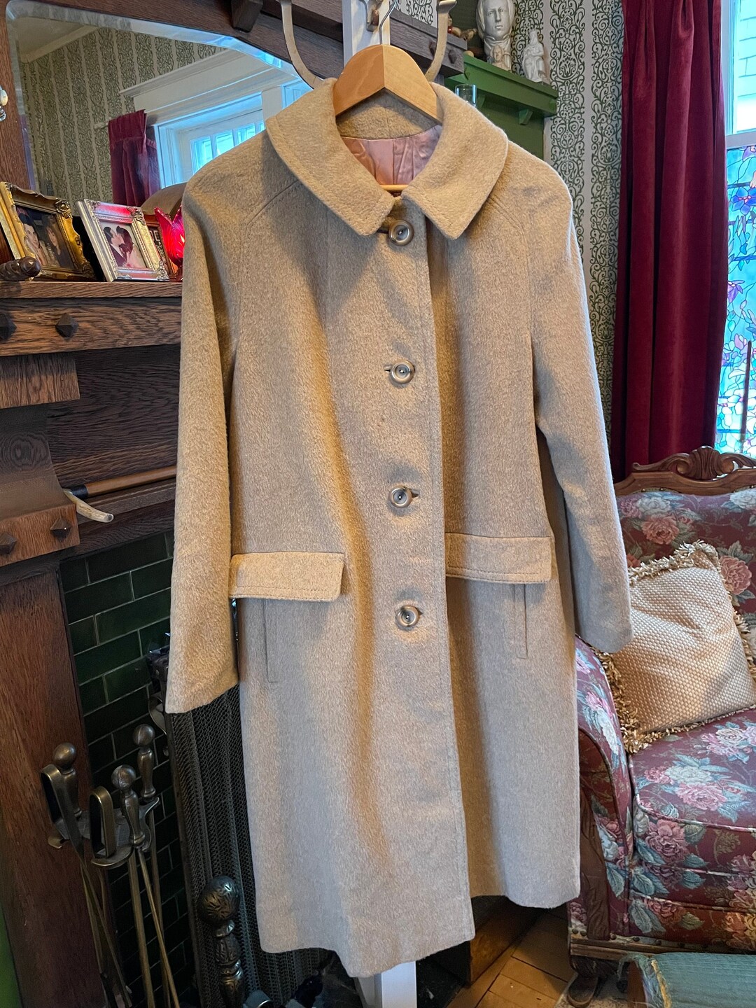 Vintage Camel Hair Blend Long Coat (B149) - Etsy