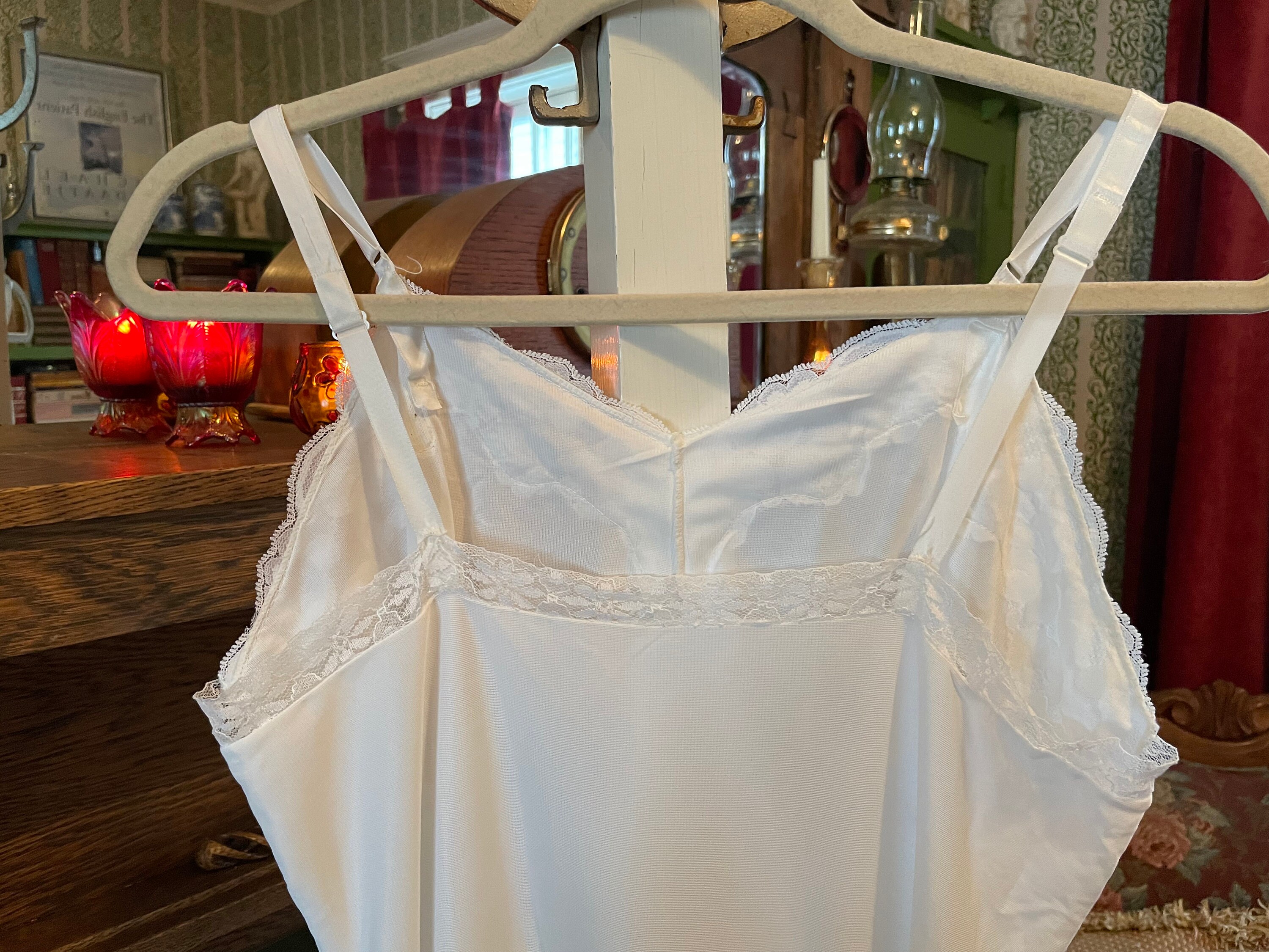 Vintage 1940s White Cotton Eyelet Slip / Slip Dress // M - Etsy