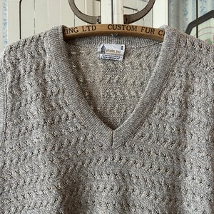 Vintage beige vest, beige knit waistcoat C638, sand beige London Fog knit vest, sweater vest, beige knit pullover vest, waistcoat image 2