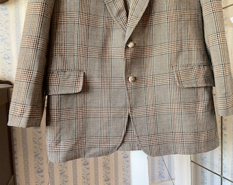 Blazer pour hommes / veste à carreaux marron vintage
