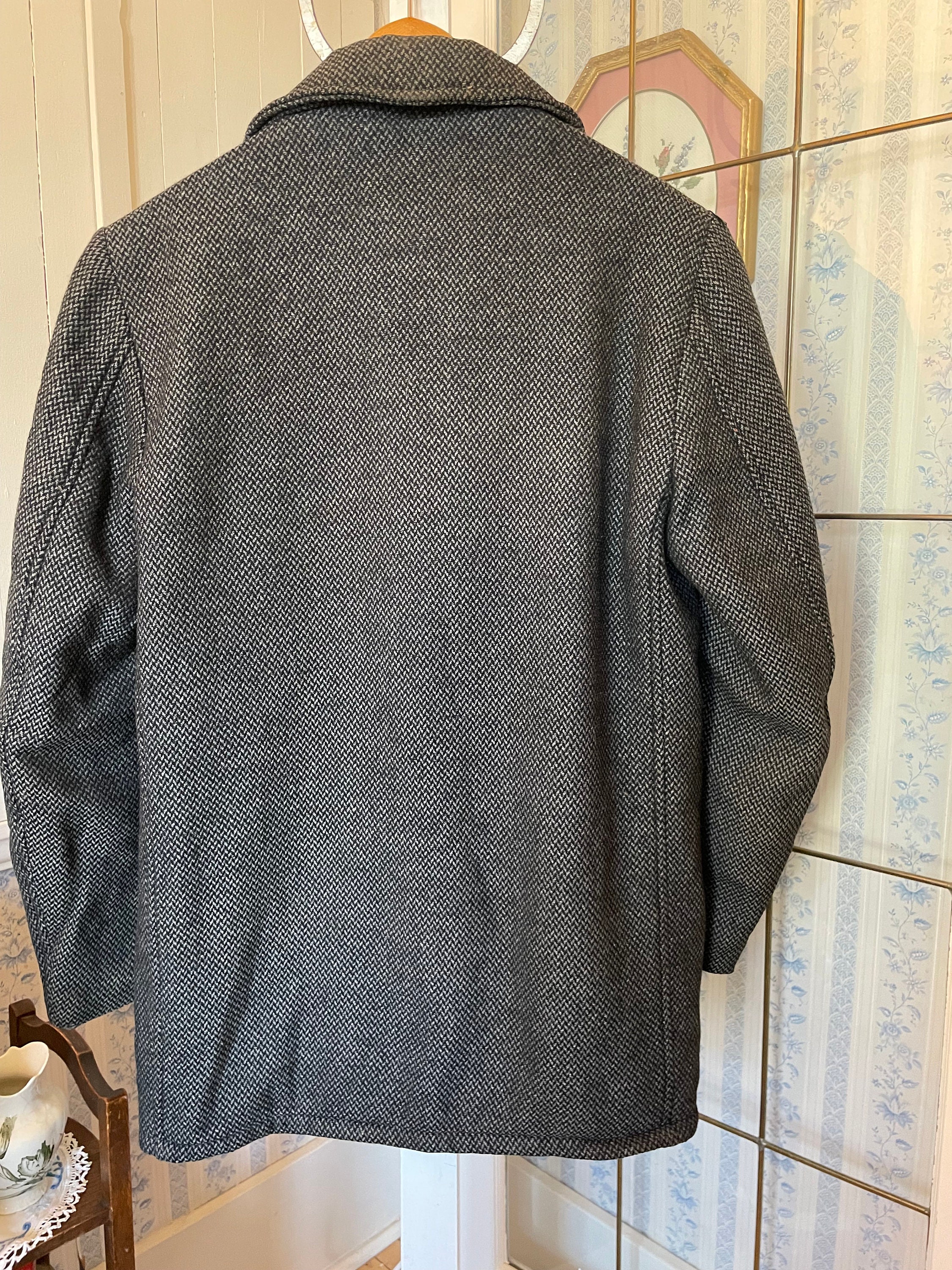 Vintage Short Coat, Jacket, Wool Blend Jacket (B702), Black and