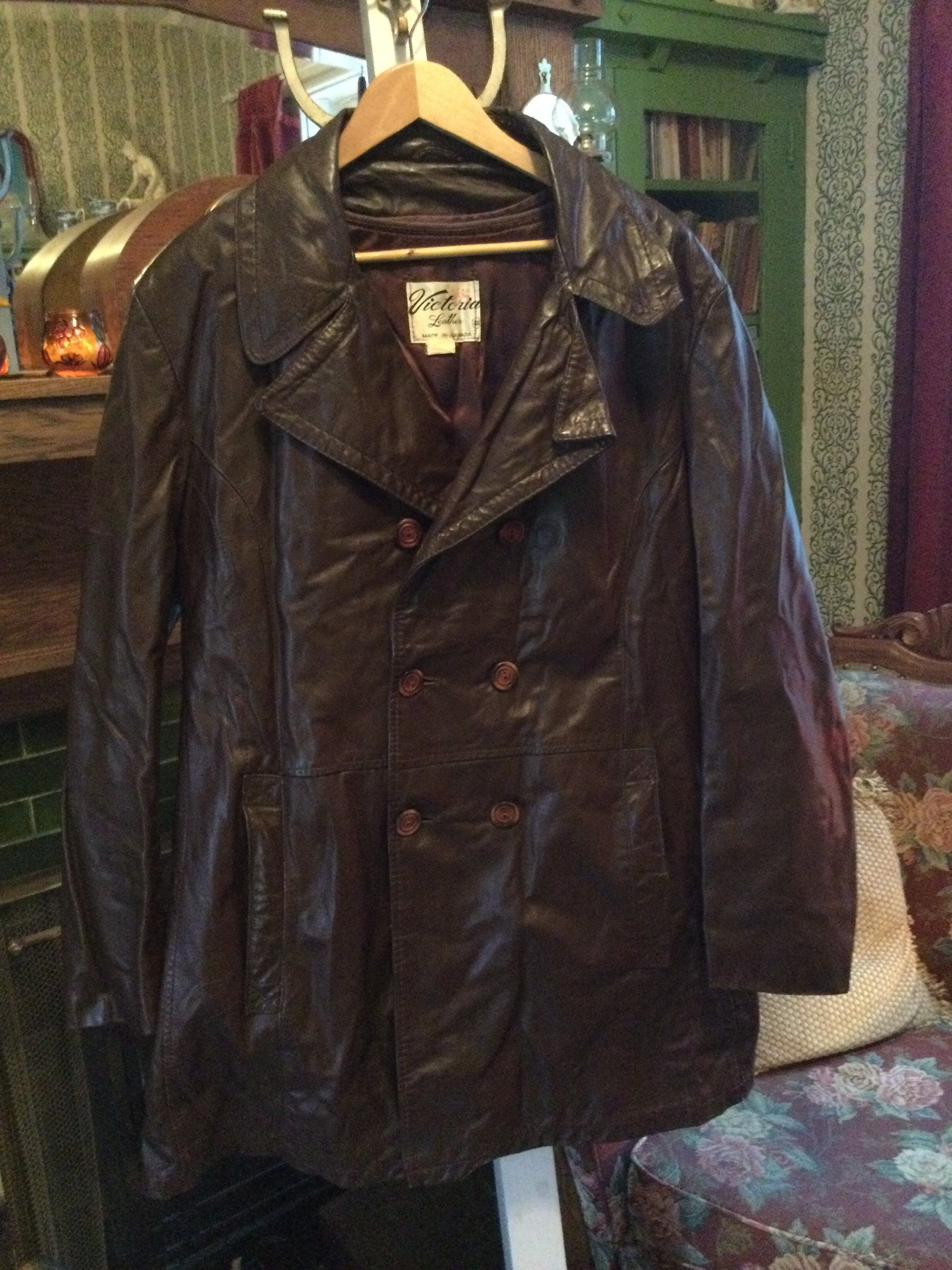 ジャケット・アウター 30s Special Vintage Double Brested Coat Size 36/38 Vintage 1930s 4x2 Patch Pocket Belt Back Double