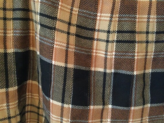 Vintage wool plaid kilt, skirt (B089) in brown, t… - image 7