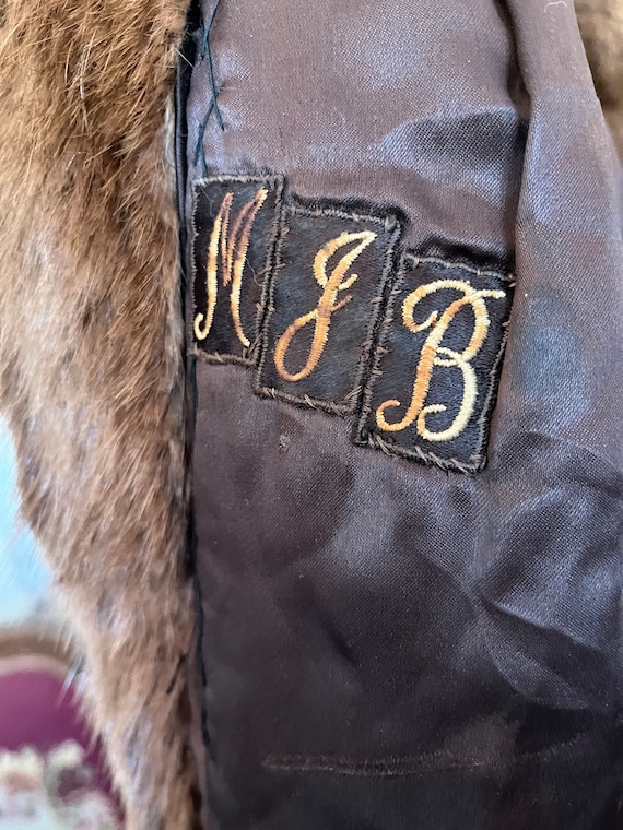 Vintage Brown Fur Coat, Beaver Fur Jacket (C595), Red Brown