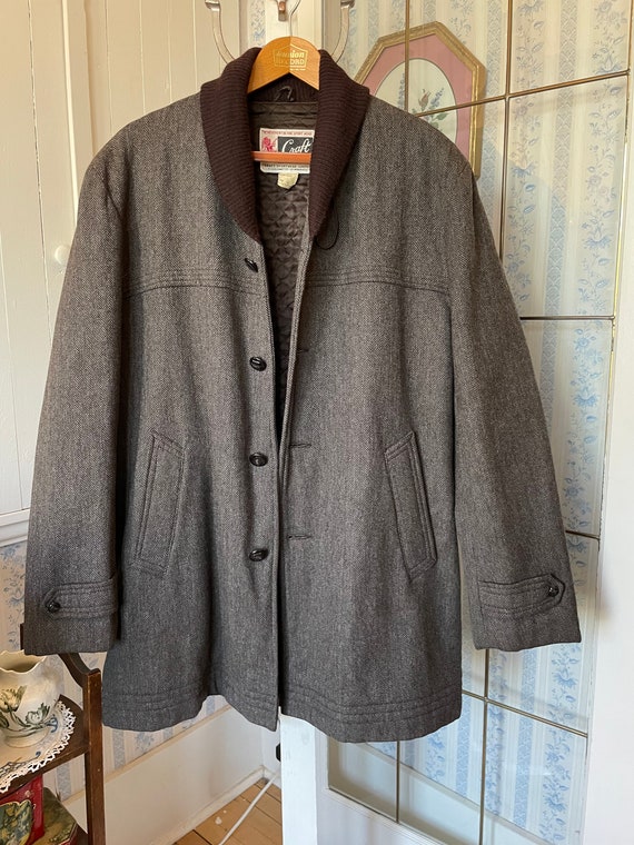 Vintage wool jacket, short wool coat (B705), brow… - image 8