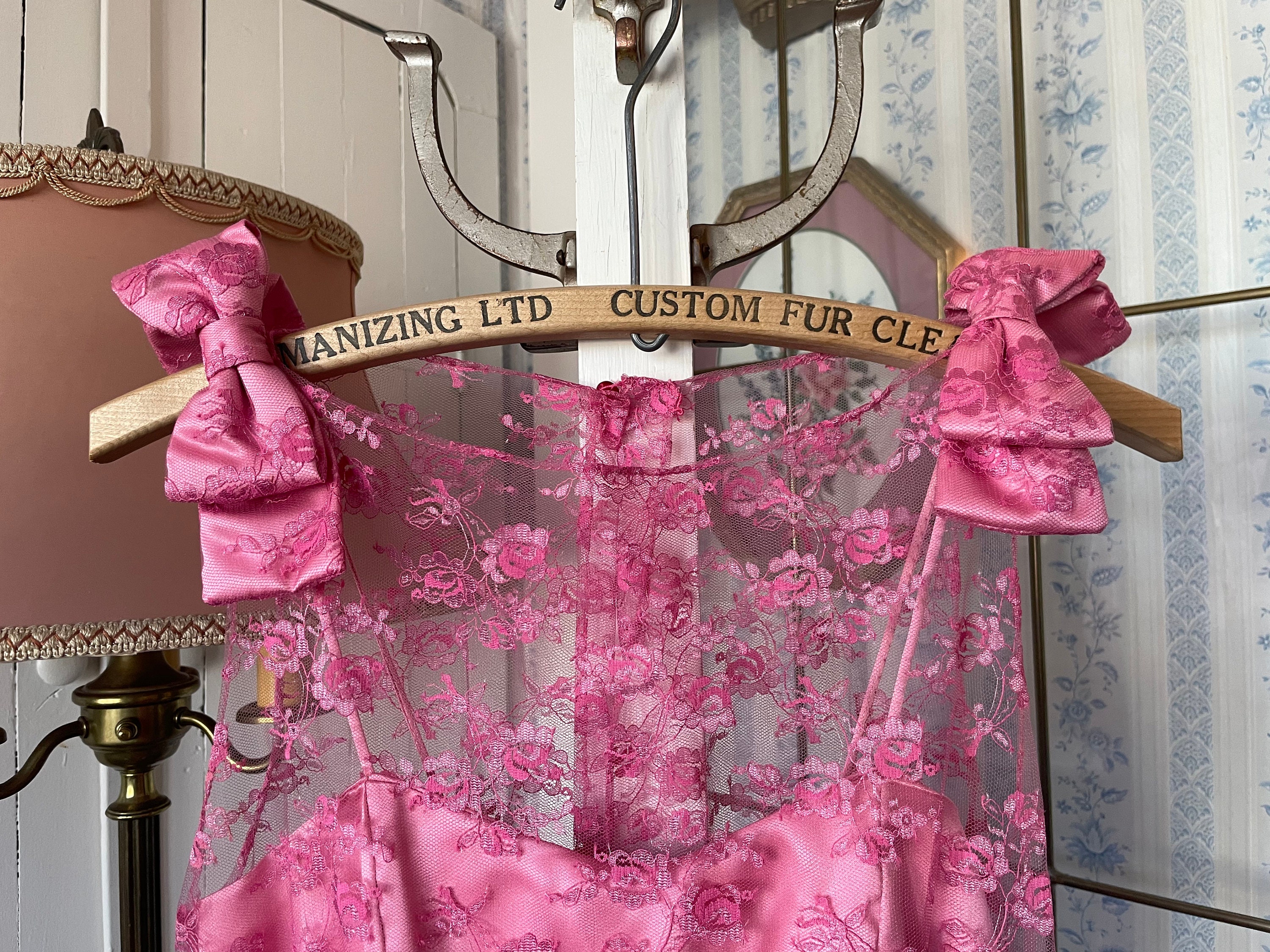 pink vintage cocktail dress VINTAGE JULIE DUROCHE FOR AFTER FIVE HOT PINK TIERED RUCHED COCKTAIL D Vintage Clothing & Fashions
