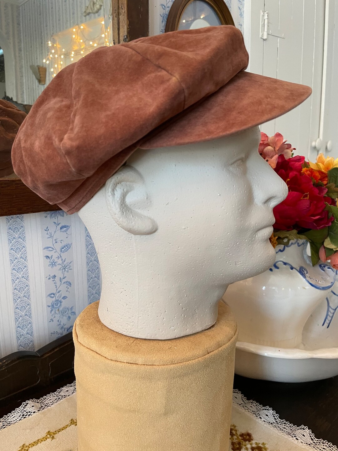 Vintage Newsboy Cap Brown Newsboy Hat Cap B797 Light Etsy