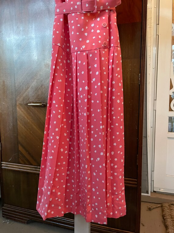 Vintage dress, coral peach day dress (B581), cora… - image 7