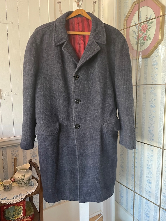 Dark navy store overcoat