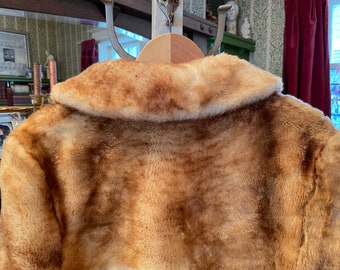 ORDES FAUX FUR JACKET オデス フェイクファージャケット BEGIE Vintage Golden Brown Faux Fur Teddy Bear Jacket, Coat (B112