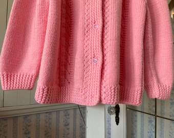 French Vintage 70's White and Pink Striped Baby Girl