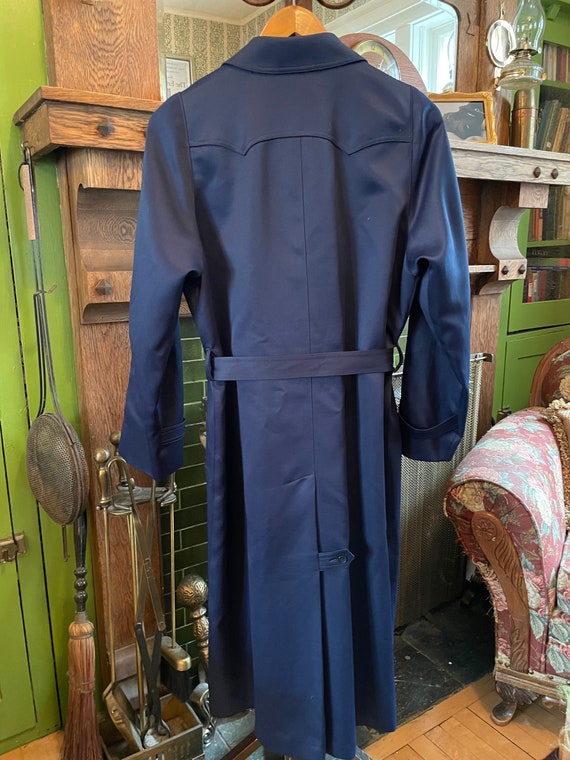 Vintage dark navy blue raincoat, trench coat (B373) b… - Gem