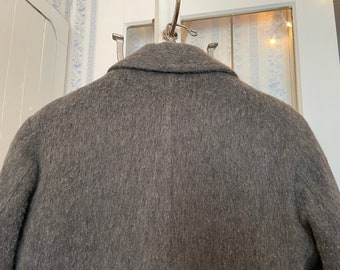 Vintage Grey Jacket, Coat, Grey Wool Jacket (B769), Medium
