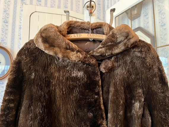 Vintage brown fur coat, long brown coat (C580), d… - image 2