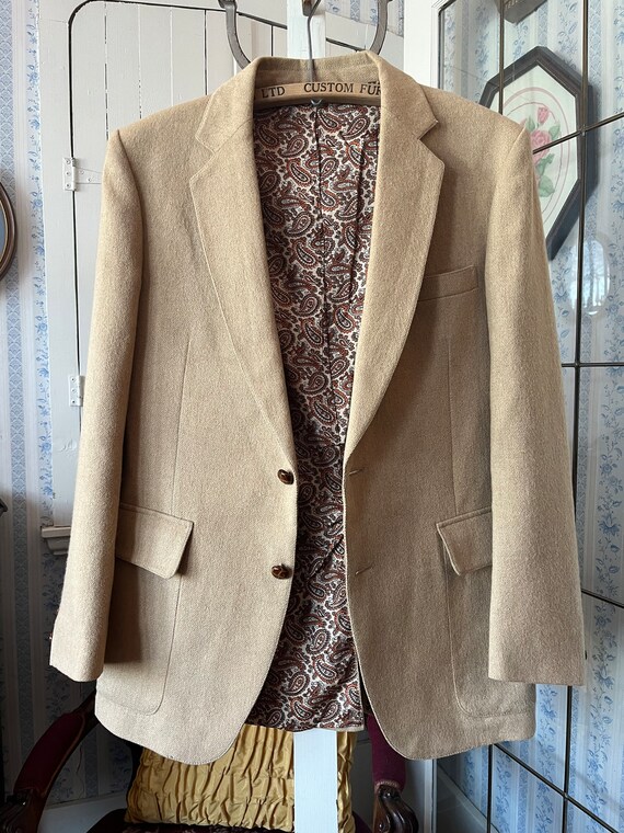 Vintage beige sport coat, camel hair blazer (C503… - image 7