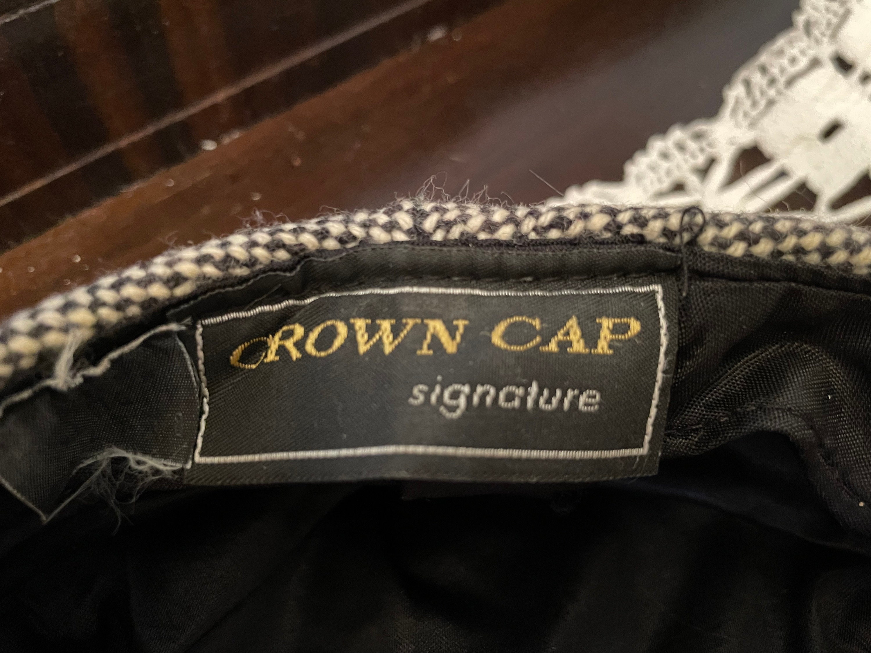 Vintage Flat Cap, Black and White Flat Hat, Cap (B657