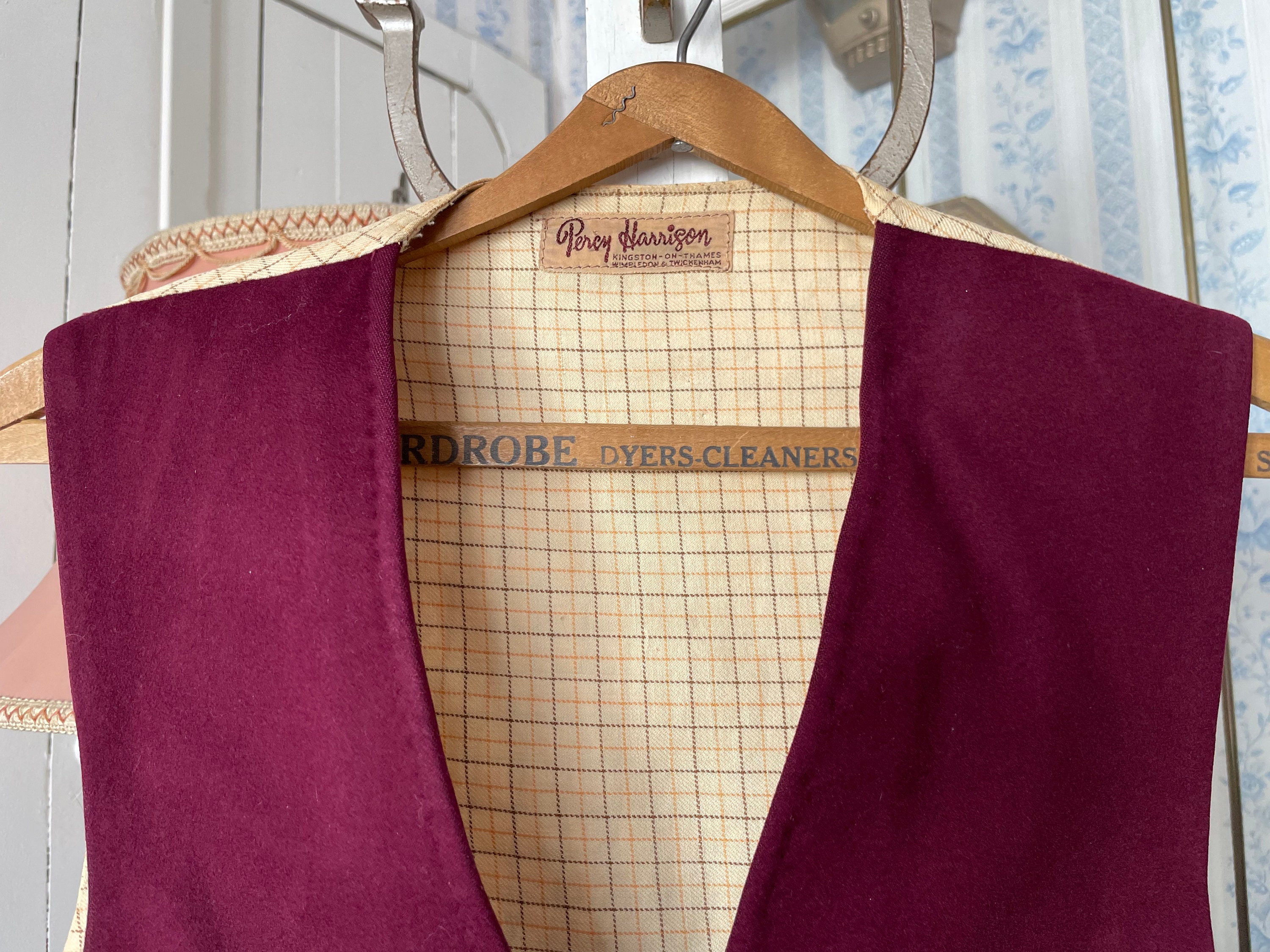 Vintage Burgundy Red Vest Burgundy Red Wool Waistcoat B929 Etsy