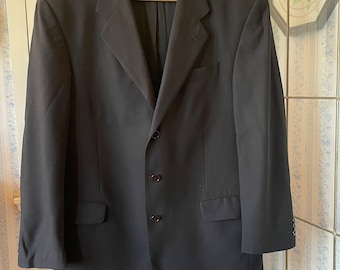 Vintage black sport coat / classic black jacket / blazer / (C242) / classic black sport coat / jacket / black blazer