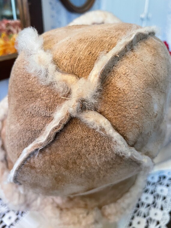 Vintage sheepskin hat, sheepskin winter hat (B660… - image 6