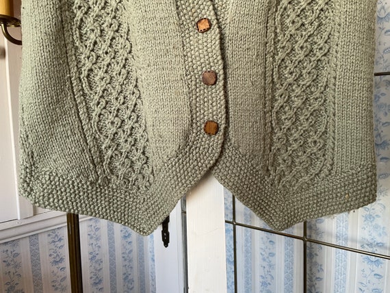 Vintage green vest, handknit green vest (B894), s… - image 3