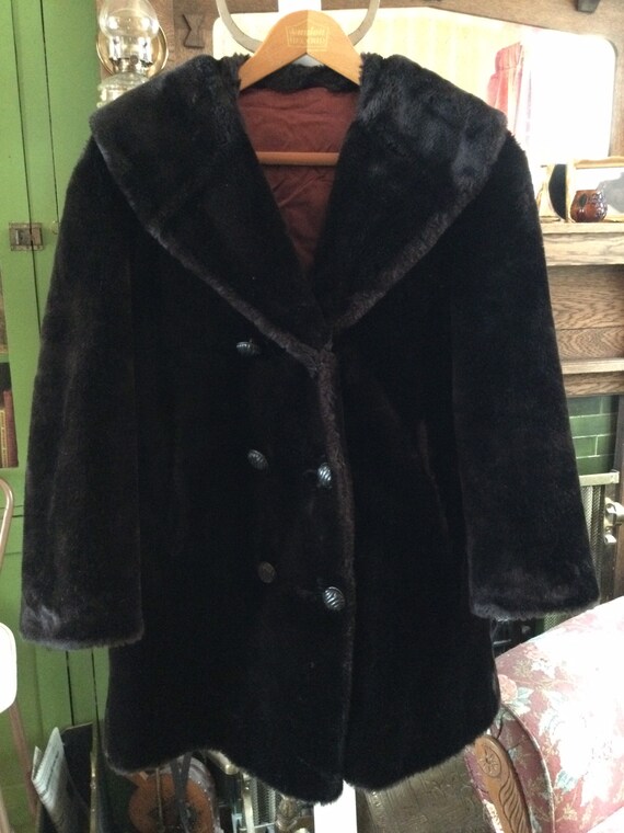 Plush faux fur coat sale
