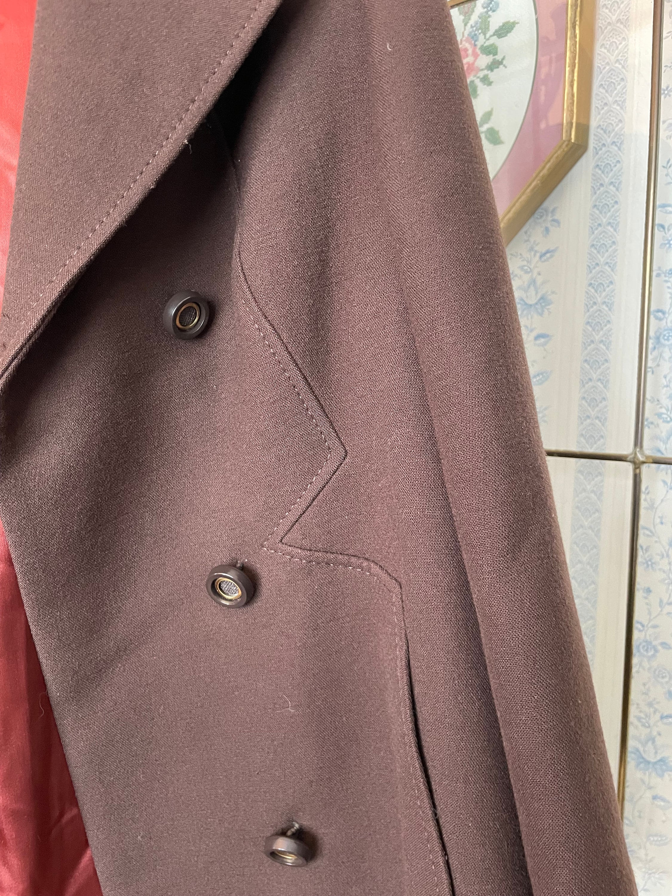 ジャケット・アウター vintage wool double chester coat brown L Vintage Wool Double Chester Coat Long Brown L | eBay