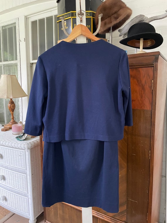 Vintage skirt and jacket, navy blue skirt suit (B… - image 4