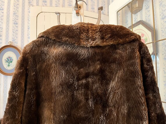 Vintage brown fur coat, long brown coat (C580), d… - image 7