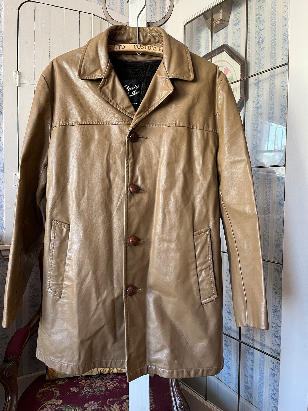レザージャケット・コート BROWN LEATHER JACKET ホームアイホーム メンズ 革ジャン PUレザー ジャケット 防風