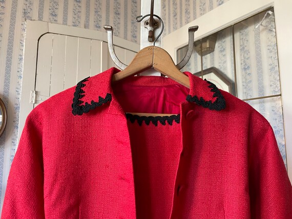 Vintage red suit, red and black jacket and dress … - image 2