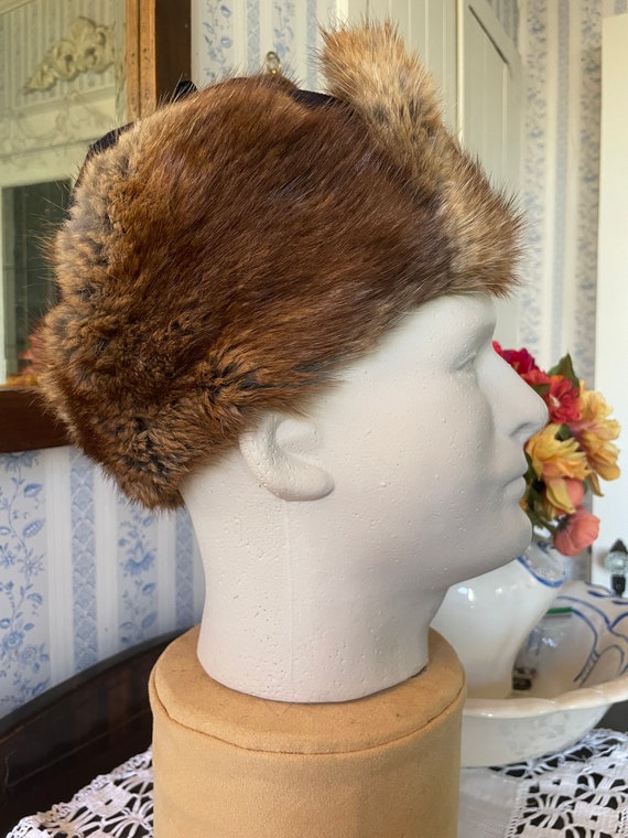 Vintage Trapper Hat, Cap, Fur Winter Hat, Cap B663, Navy Blue Wool Trapper Hat, Winter Hat With Brown Muskrat Fur Trim - Etsy Vintage Trapper Hat, Cap, Fur Winter Hat, Cap B663, Navy Blue Wool Trapper Hat, Winter Hat With Brown Muskrat Fur Trim - Etsy