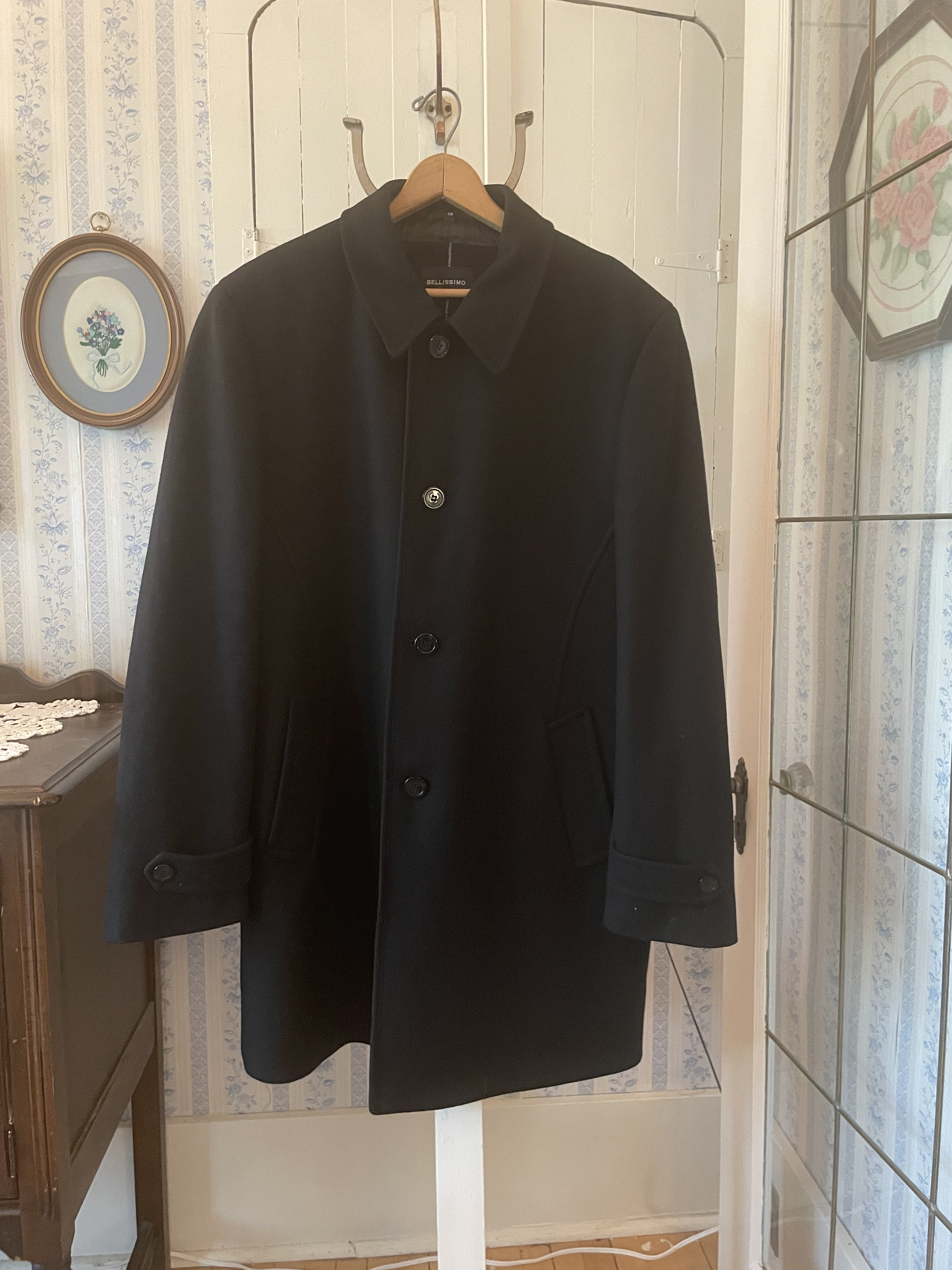 Vintage Black Jacket, Wool Blend Short Coat, Jacket (C065
