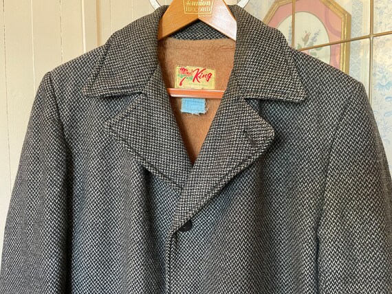 Vintage Short Coat, Jacket, Wool Blend Jacket (B702), Black and