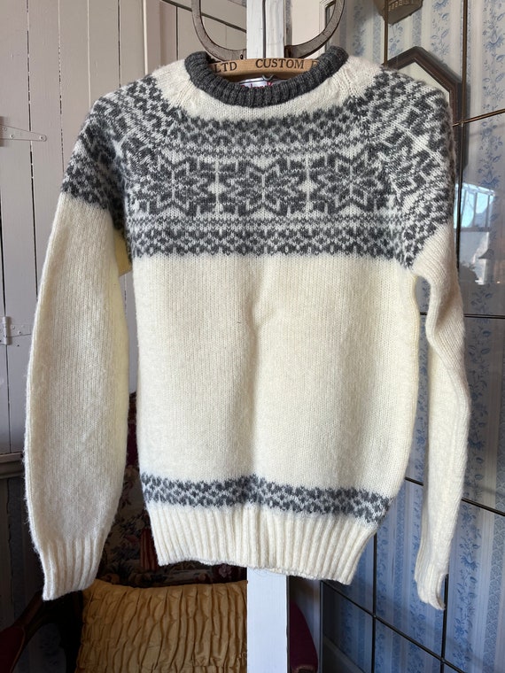 Vintage beige and grey sweater, pullover (C538), s