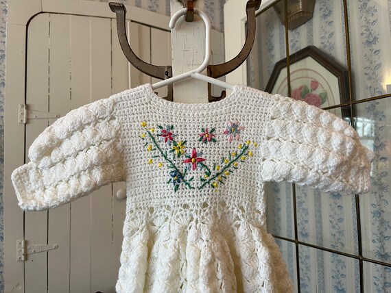 Vintage baby christening gown, handmade long dres… - image 2