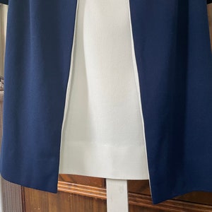 Vintage dress and jacket, two piece outfit, set (B540), navy blue and white jacket and dress image 3