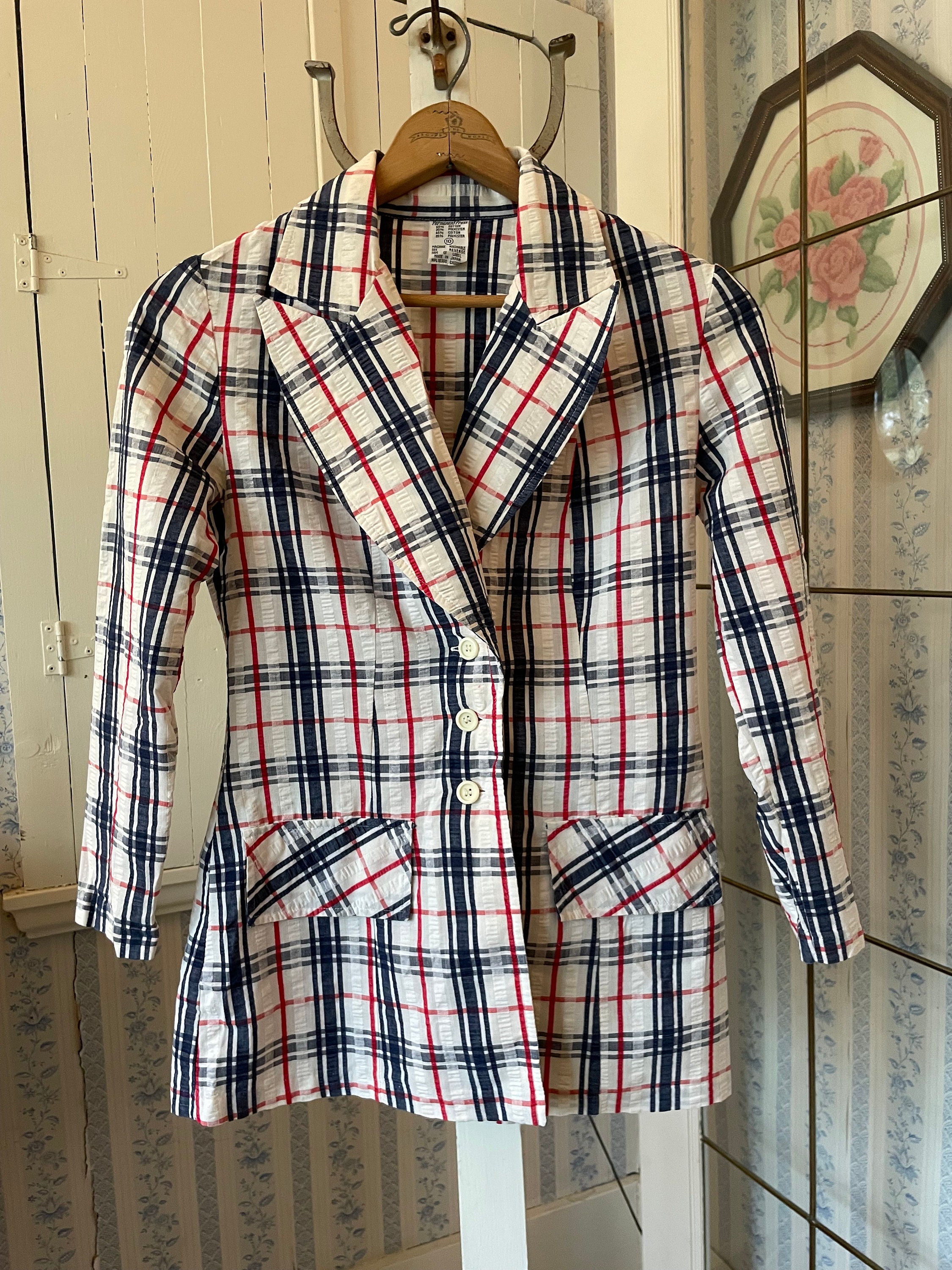 Seersucker cheap jacket womens