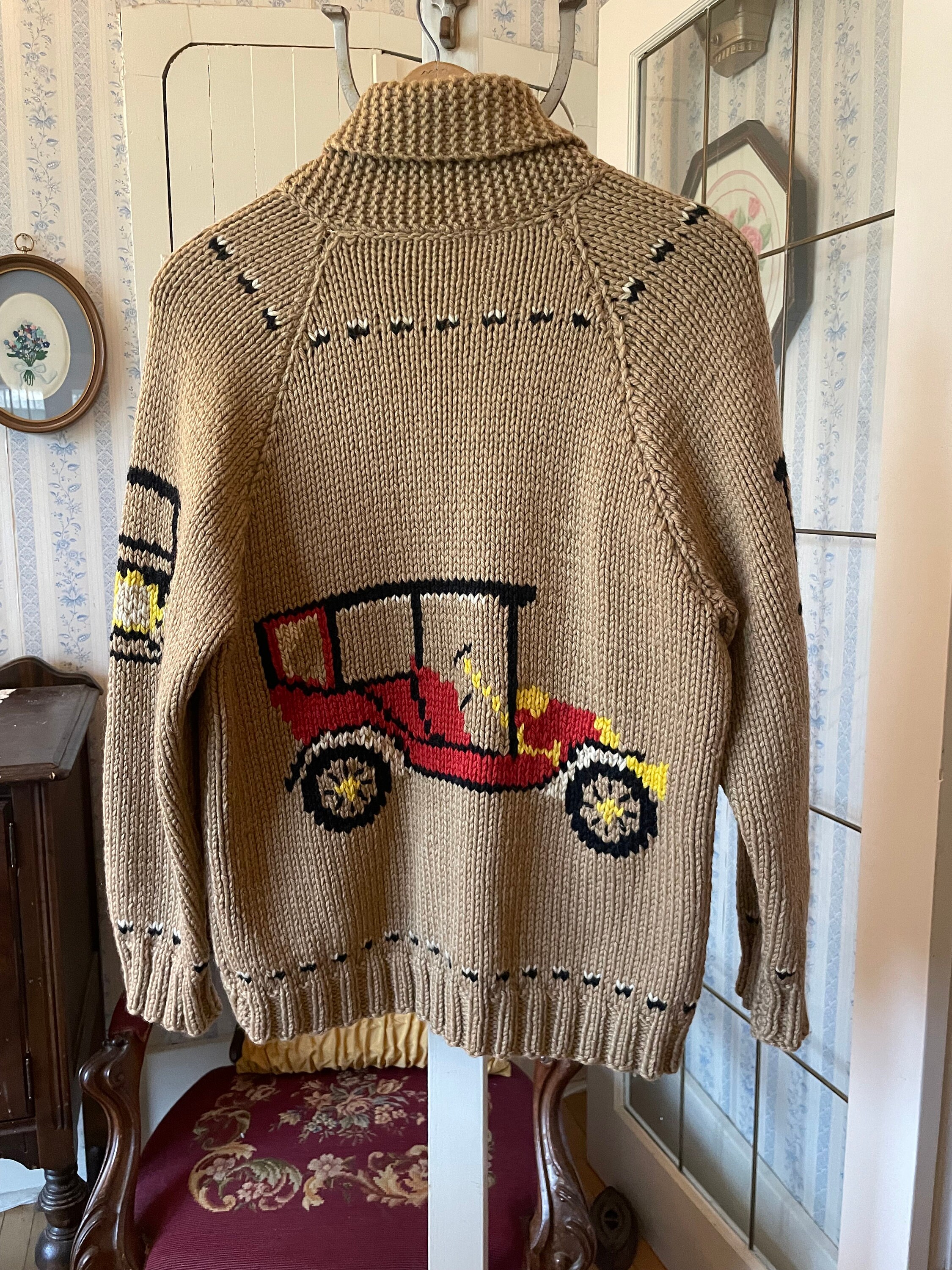 トップス Old Stussy Cowichan Sweater Stussy Vintage Knit Lambswool Zipper Brown Cardigan Cowichan Style