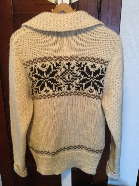 Vintage small Scandinavian ivory knit wool sweate… - image 5