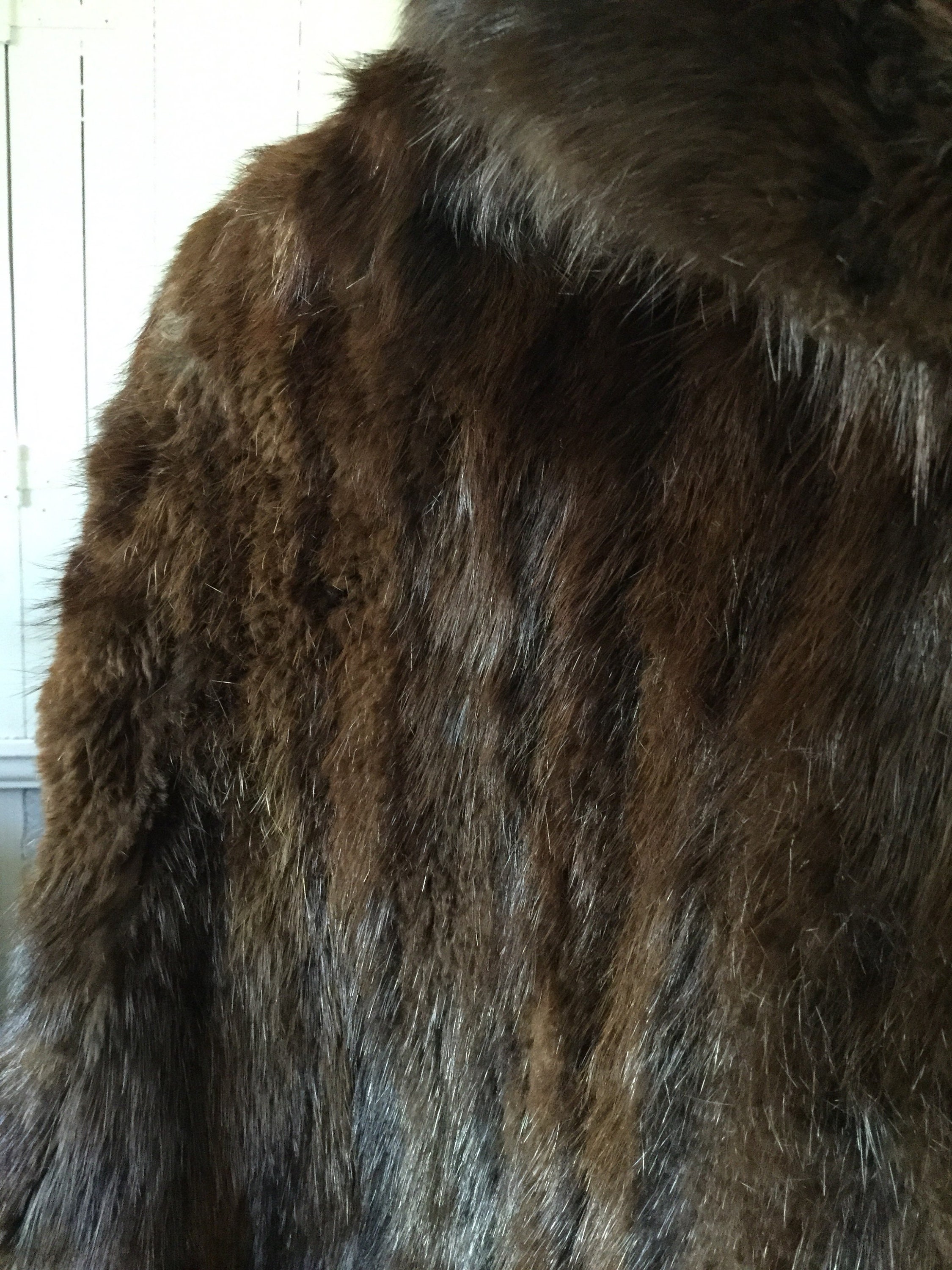 Glamorous Vintage Glossy Dark Brown Women's Large Beaver Fur
