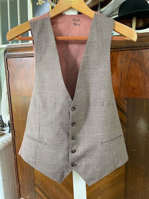 Vintage beige vest, waistcoat (B542), neutral bei… - image 1