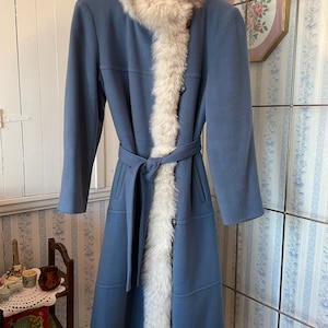 Warm Wool Coat / Autumn Blue Coat / Fall Soft Wool Coat // Annie