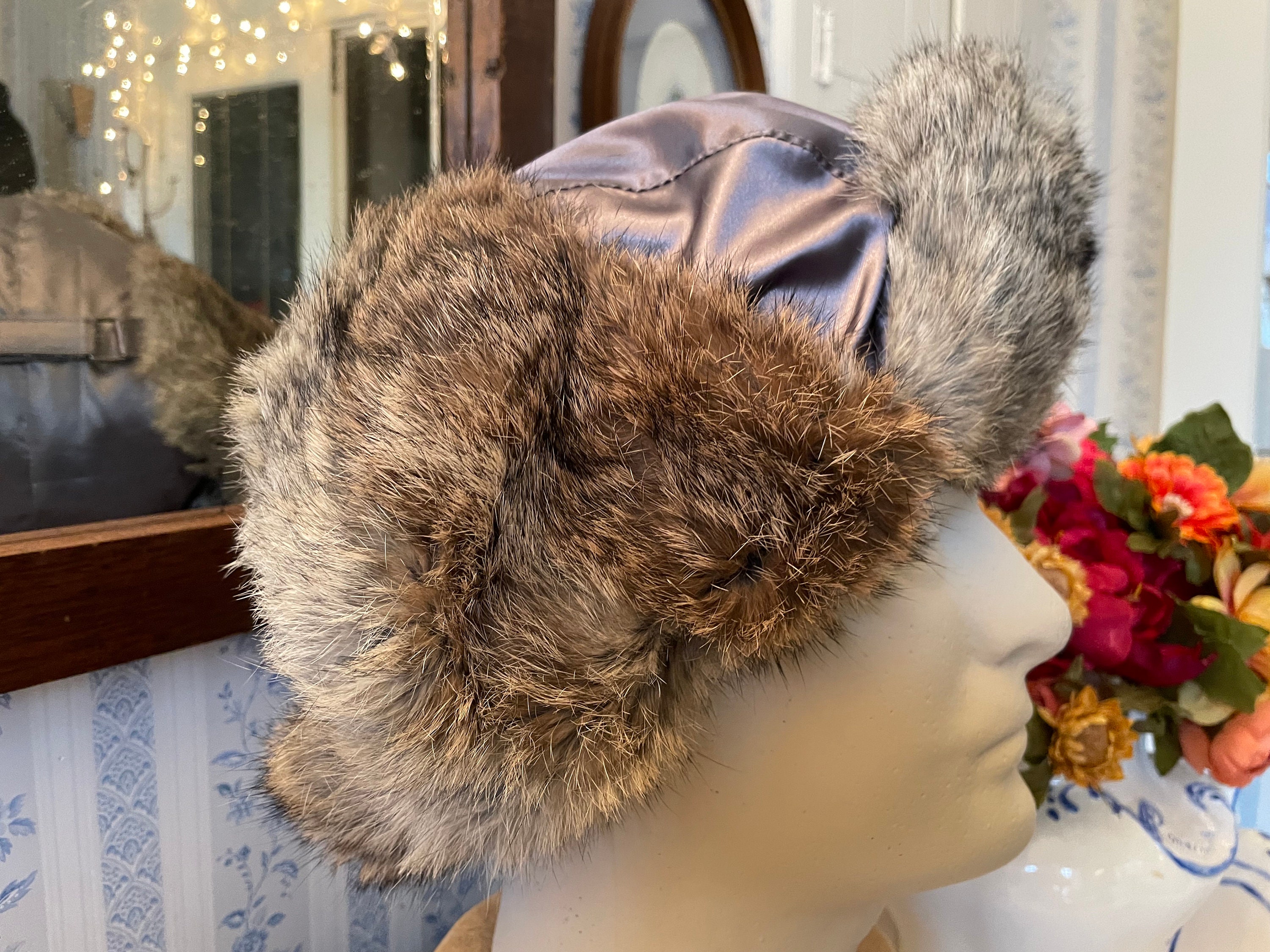 Amazon.com: HIIGH 100% Real Rabbit Fur Hat Sheepskin Thicken