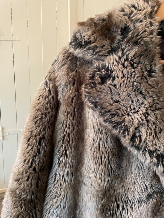 Vintage brown coat, brown faux fur overcoat (C178… - image 4