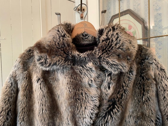 Vintage brown coat, brown faux fur overcoat (C178… - image 3