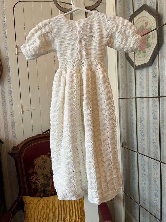 Vintage baby christening gown, handmade long dres… - image 7