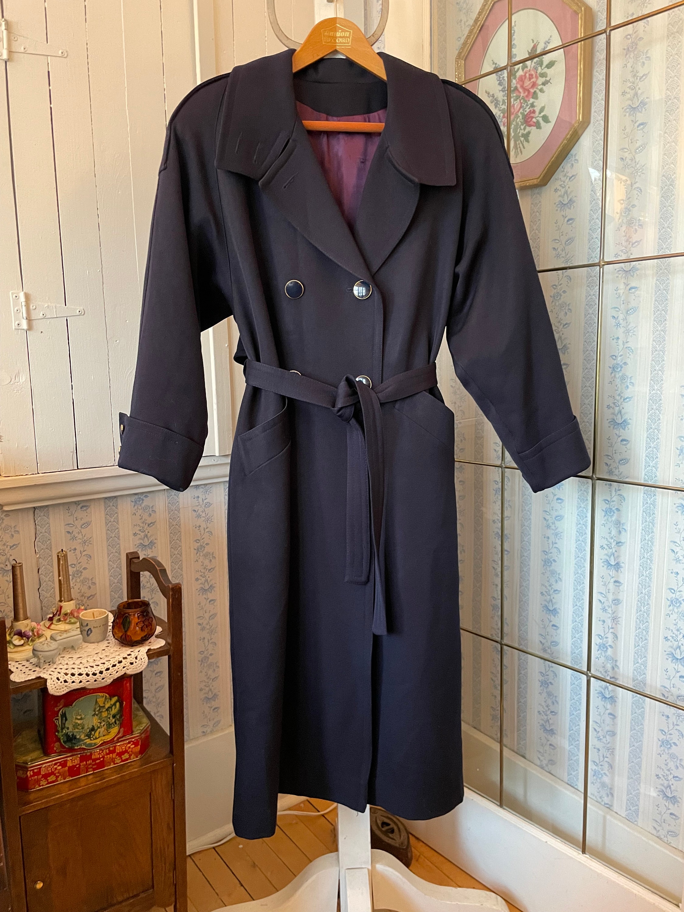ジャケット・アウター Vintage Double Breasted Wool Long Coat Vintage Inspired Maxi Wool Coat, Double Breasted Trench Wool