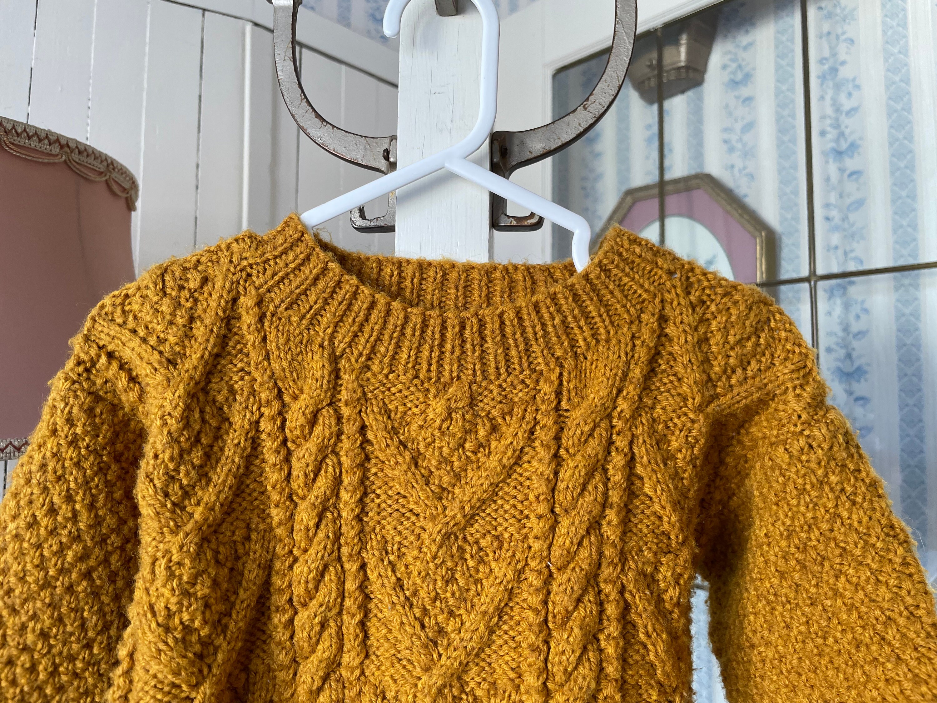Vintage Kids' Handmade Sweater, Hand Knit Wool Pullover