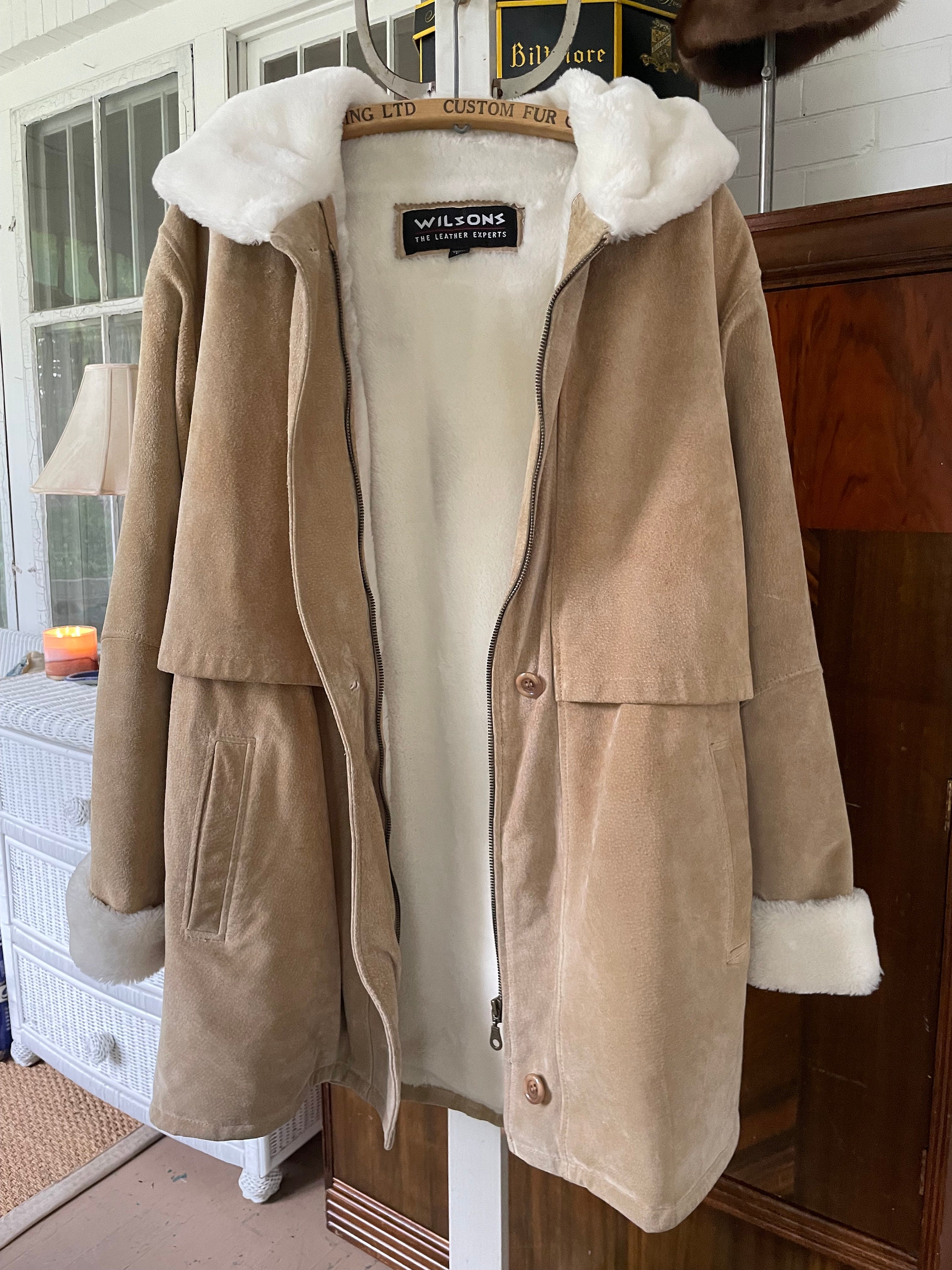 【PARTIMENTO】24FW SUEDE SHEARLING COAT Vintage Neutral Beige Suede Leather Jacket, Coat (B428) With